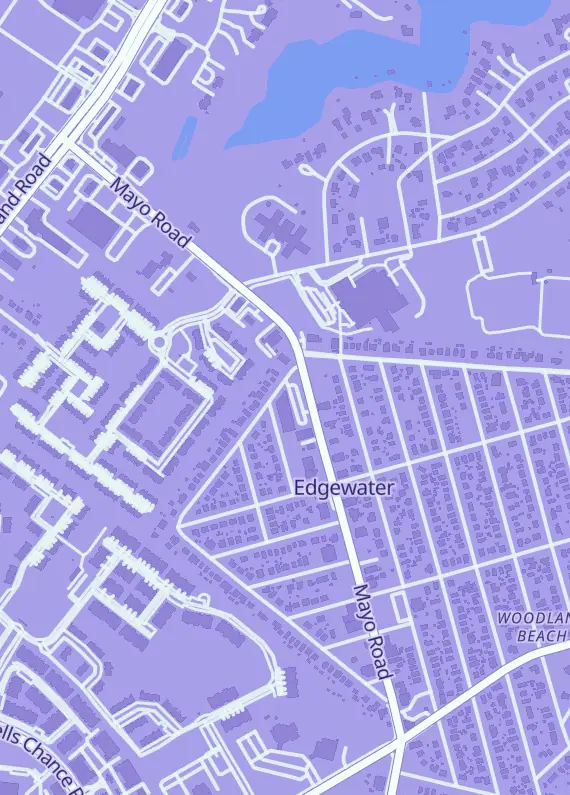 Street map around The Toy Outpost Company, LLC, 93 Mayo Rd, Edgewater, MD