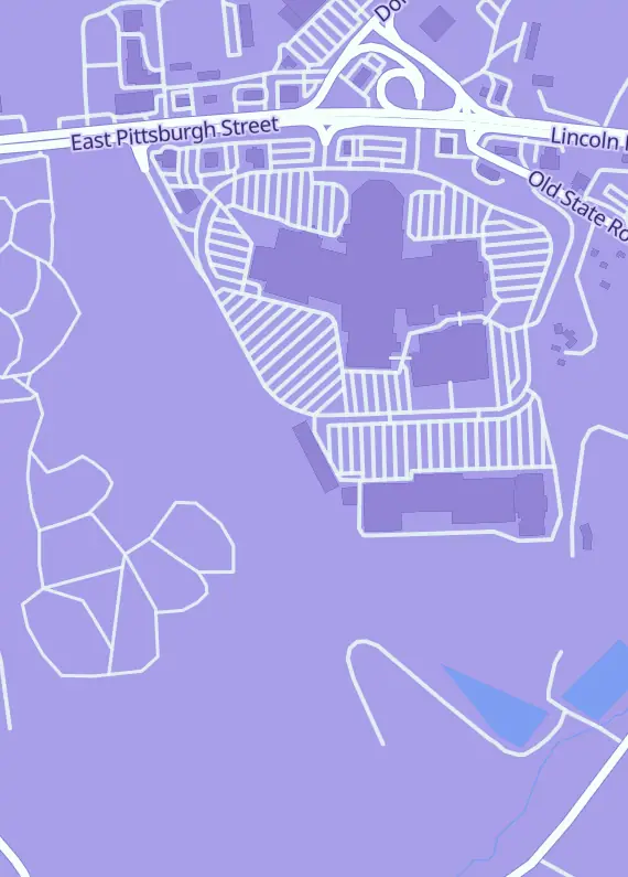 Street map around The Vault Game Store, 5274 US-30 #18-B, Greensburg, PA