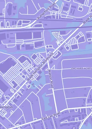 Street map around The Video Game Cavern, Taylors