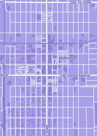 Street map around The Village Geek - McPherson, McPherson