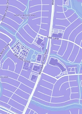 Street map around The Wandering Mystic Games and Crystals, Kingwood