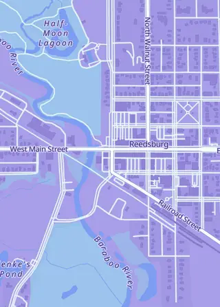 Street map around Three Mountain Games, Reedsburg
