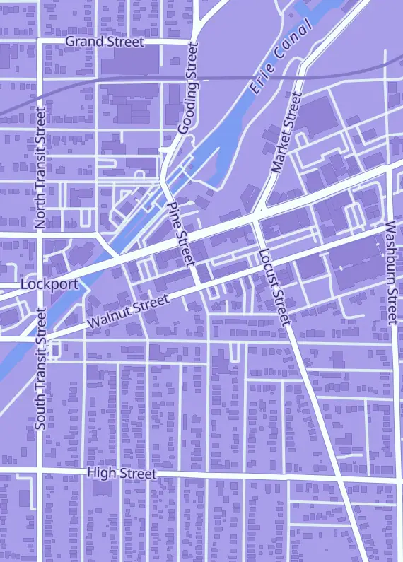 Street map around Three Ws TCG & More, 54 Pine St, Lockport, NY