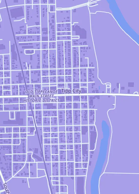 Street map around Thunder Forge Gaming, 30 E Main St, Tipp City, OH