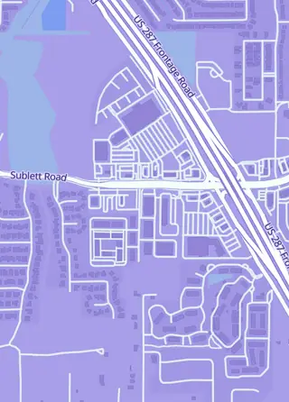 Street map around Todd's Toys, Arlington