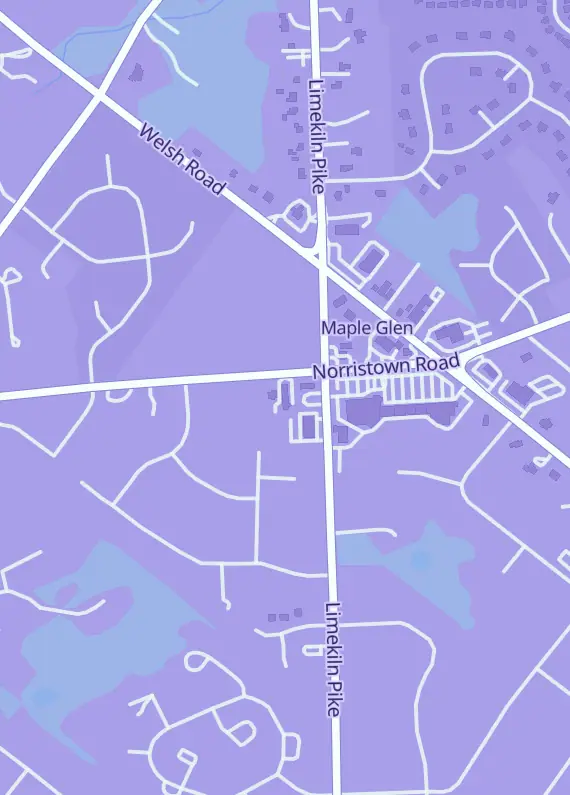 Street map around Toy and Comic Heaven, 1841 Norristown Rd Ste 100, Maple Glen, PA
