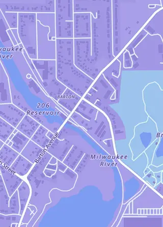 Street map around Toy Box Toys & TCG, West Bend