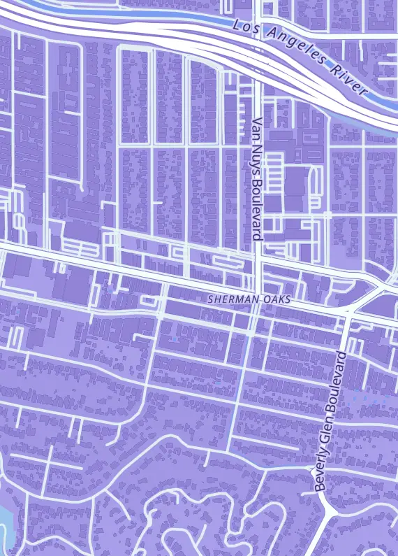 Street map around Toy Mandala, 14555 Ventura Blvd, Sherman Oaks, CA