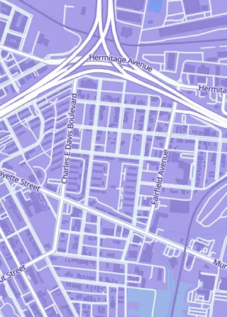 Street map around Trade Card For You, Nashville