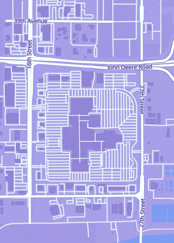 Street map around Trade Mart, SouthPark Mall, 4500 16th St, Moline, IL