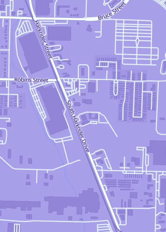 Street map around Trainer J's, 380 S Harkrider St Suite 100, Conway, AR
