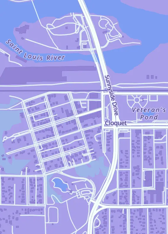 Street map around Treasure Chest Games, 128 Ave C, Cloquet, MN