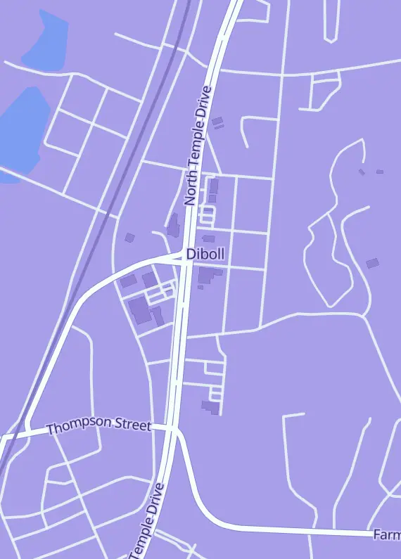 Street map around Triple M Trading Cards, 210 N Temple Dr, Diboll, TX