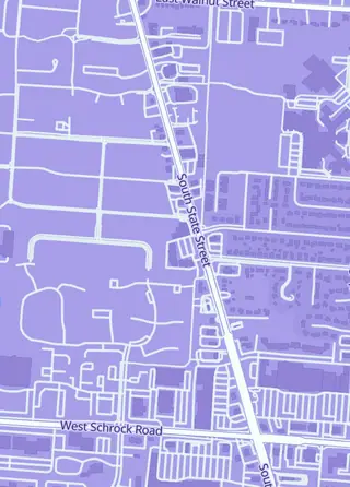 Street map around Triple Play Sports Cards, Westerville