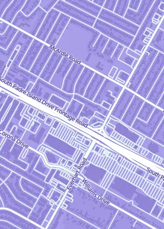 Street map around Tronix Cards & Games, Corpus Christi