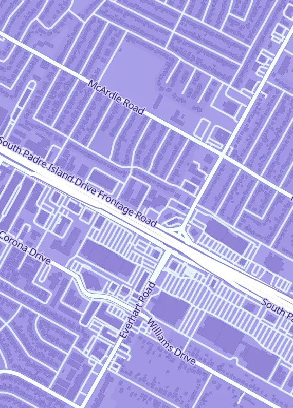 Street map around Tronix Cards & Games, 4738 S Padre Island Dr, Corpus Christi, TX