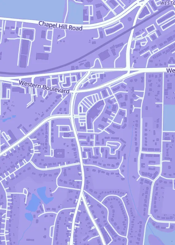 Street map around Underworld Cards & Games, 5563 Western Blvd Ste 10, Raleigh, NC
