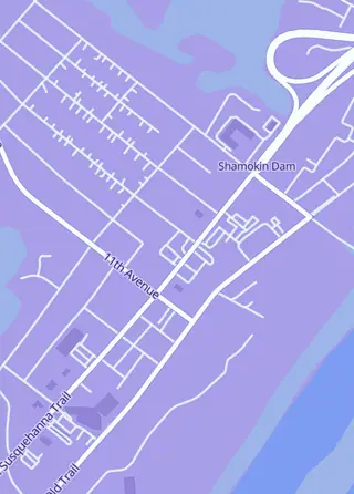 Street map around Unleashed Sports Cards, Shamokin Dam