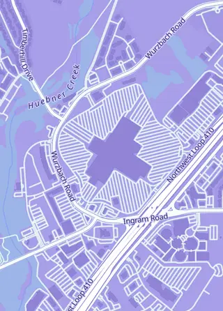 Street map around USA Toy Factory, San Antonio