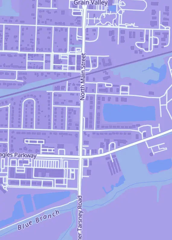 Street map around Valley Sports Cards, 203 S Main Street A, Grain Valley, MO