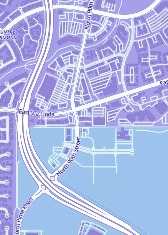 Street map around Valleywide Sports Cards, 9015 E Vía Linda #102, Scottsdale, AZ