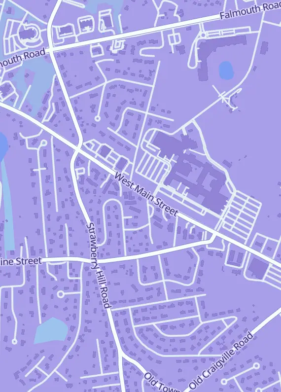 Street map around Vanguard Tabletop Gaming, 795 W Main St, Hyannis, MA