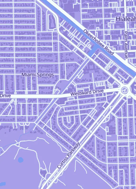 Street map around Verdict Sports Cards, 355 Westward Dr, Miami Springs, FL