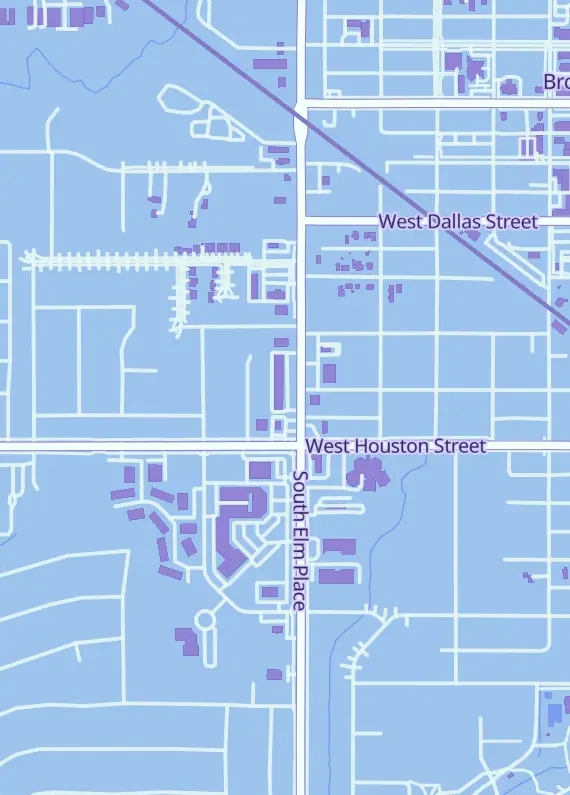 Street map around Vintage Toy Mall, 530 S Elm Pl, Broken Arrow, OK
