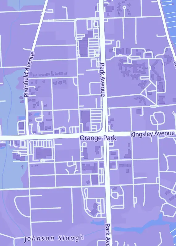 Street map around Vortex Cards & Games, 1932 Park Ave, Orange Park, FL