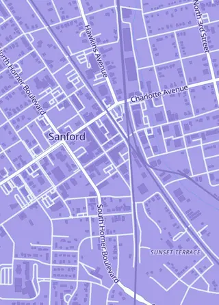 Street map around Wheeler Sports Collectibles, Sanford