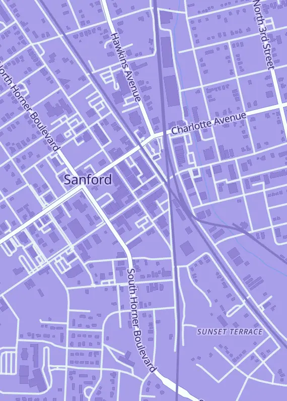 Street map around Wheeler Sports Collectibles, 139 Wicker St, Sanford, NC