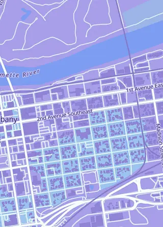 Street map around Wicked Comics and Collectibles, Albany