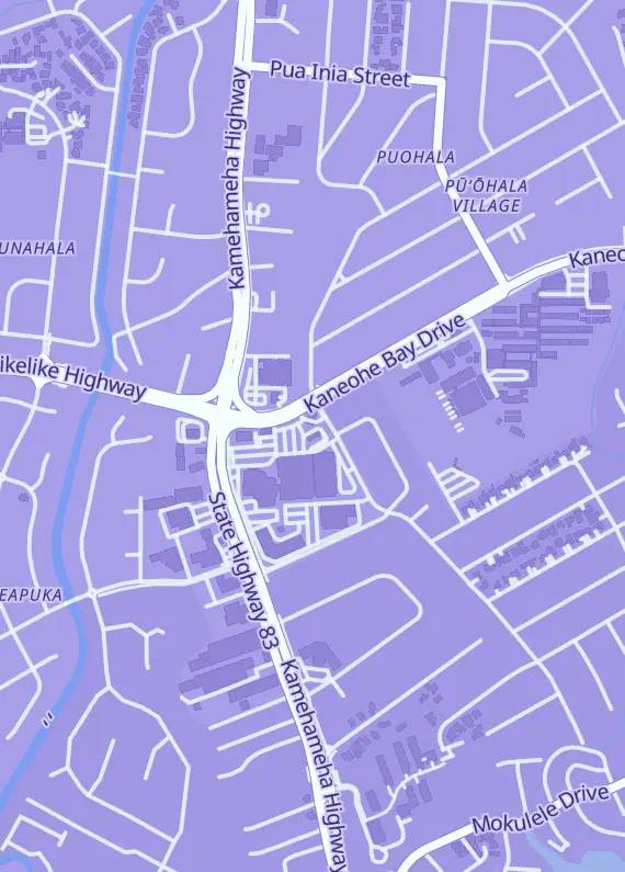 Street map around Windward Collectibles, 45-480 Kaneohe Bay Dr Ste B11, Kaneohe, HI