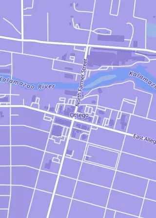 Street map around Winterforce Gaming, Otsego
