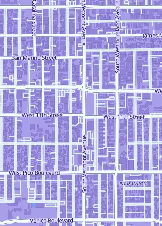 Street map around World 8, 1057 S Vermont Ave, Los Angeles, CA